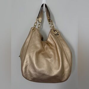 💖Unique Michael Kors Light Gold Fulton Shoulder Tote Bag  includes dust bag 💖